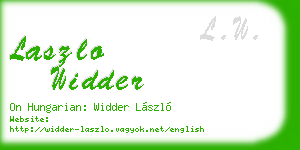 laszlo widder business card