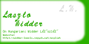 laszlo widder business card